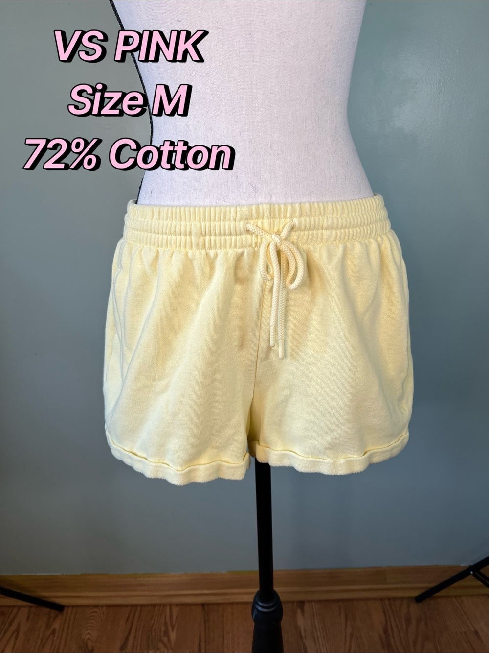 PINK Victoria's Secret Pale Yellow Shorts Cozy Size M